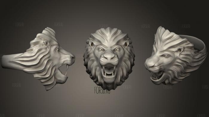 Lion head ring stl model for CNC